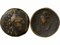 Greece (Seleucid Kingdom) Diodotus Tryphon - Dichalkon, with Macedonian Helmet - 142 / 138 BC