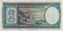 Greece 1,000 Drachmas - Woman - Parthenon - 1939 - Series B.046