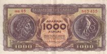 Greece 1000 - Zeus, coin - Lion - P.326b