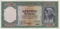 Greece 1000 Drachms - Woman - Parthenon - 1939 - Serial A.084 - P.110a