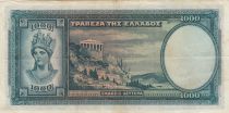 Greece 1000 Drachms Woman - Ahtena and Parthenon - 1939 - VF