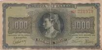 Greece 1000 Drachms Young girl - Lion  1942 - aF