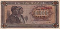 Greece 10000 Drachms - Man - Woman - Temple - 1942 - Serial AZ - XF - P.120