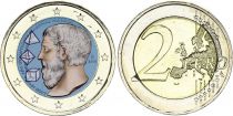 Greece 2 Euros - Platon - Colorised - 2013