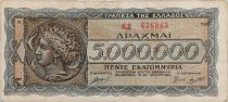 Greece 5 000 000 Drachmes 1944 - Athena - VF