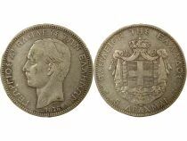 Greece George I - 5 Silver Drachmai - 1876 A Paris