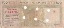 Griechenland 100 Drachms - Annuled - 1935 - Serial A - VG - P.105