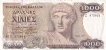 Griechenland 1000 Drachmes  - Apolon, Olympia -1987