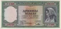Griechenland 1000 Drachms - Young lady - Temple - 1939 - Serial A.088 - XF to AU - P.110