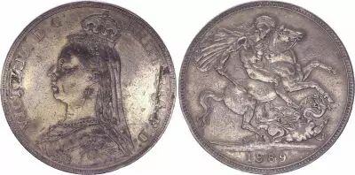 Gro�britannien 1 Crown Victoria - St George and dragon - 1889