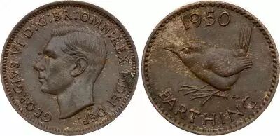 Gro�britannien 1 Farthing 1939-1951 - Bird, George VI