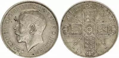 Gro�britannien 1 Florin (2 Shillings) George V - 1918 - Silver - KM.817