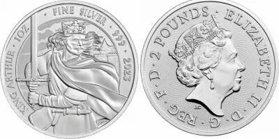 Gro�britannien 2 Pounds - 1 oz Silver - King Arthur - 2022
