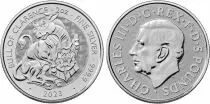 Gro&szlig;britannien 5 Pounds Charles III - The royal Tudor Beasts - Bull of Clarence - 2023 - 2 Oz Silver