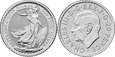 Gro�britannien 50 Pence Britannia GB 2025 - 1/4 Oz - Silver