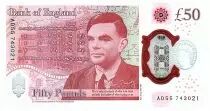 Gro&szlig;britannien 50 Pounds Elisabeth II - Allan Turing - 2020 (2021) - UNC