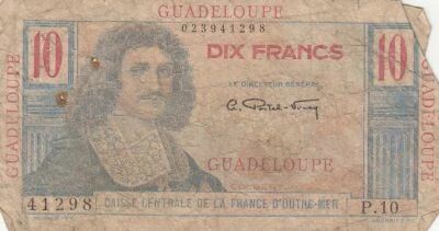 Guadalupa 10 Francs - Colbert - Series P.10 - ND (1947-1949)