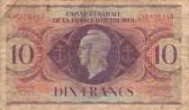 Guadalupa 10 Francs - Marianne - ND (1944) - P.27