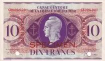 Guadalupa 10 Francs - Specimen - 1944 - P.UNC - P.27