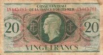 Guadalupa 20 Francs - Marianne - ND (1944) - P.28