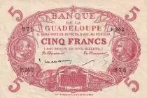 Guadalupa 5 Francs Red Type 1901 - ND(1944) - S&eacute;rie F252