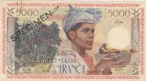 Guadalupa 5000 Francs - Antillean woman - 1960 - Specimen - Serial O.00