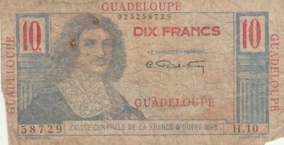 Guadalupe 10 Francs - Colbert - Series H.10 - ND (1947-1949)