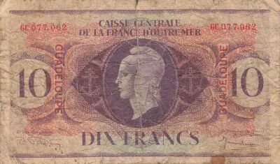 Guadalupe 10 Francs - Marianne - ND (1944) - P.27