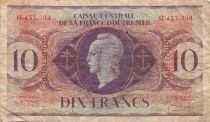 Guadalupe 10 Francs - Marianne - ND (1944) - P.27