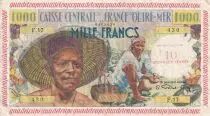 Guadalupe 10 NF on 1000 Francs - Fisher - 1960 - Serial F.17 - VF - P.43