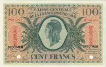 Guadalupe 100 Francs Marian - 02-02-1944 Specimen Serial PP