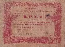 Guadalupe 2 Francs - Red - Ch�que - 189? - P.20D