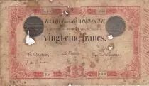 Guadalupe 25 Francs - Type 1874 - Bank of Guadeloupe - Serial Z.40