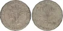 Guadalupe 50 Centimes Indian\'s head - 1921 - VF - KM.45