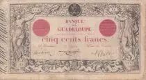 Guadalupe 500 Francs - Black and red - ND (1924) - Serial Z.1 - P.10b
