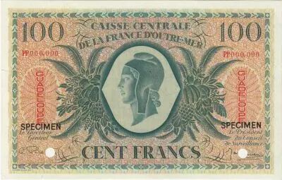 Guadeloupe 100 Francs Marianne - 02-02-1944 Sp�cimen S�rie PP
