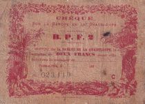 Guadeloupe 2 Francs - Red - Chèque - 189? - P.20D