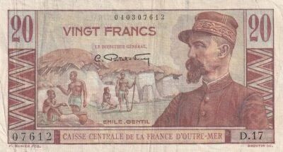 Guadeloupe 20 Francs - E. Gentil - Series D.17 - 1947