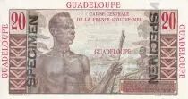 Guadeloupe 20 Francs - Emile Gentil - 1946 - Spécimen - P.NEUF - Kol.131.1