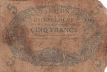 Guadeloupe 5 Francs - Cabasson - Blue - ND (1891-1897) - Serial E.28 - P.6