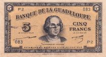 Guadeloupe 5 Francs - Christopher Colombus - 1944 -  Serial P.2 - P.21
