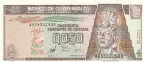 Guatemala ½ Quetzal - Tecun Uman - Temple - 09-01-1998 - Serial A