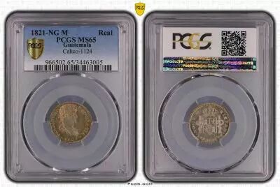 Guatemala 1 Real Ferdinand VII - 1821 - PCGS MS 65 2eme
