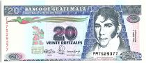 Guatemala 20 Quetzales, Mariano Galvez - Independence act  - 1990