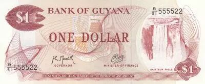 Guayana 1 Dollar - Cascade Kaieteur - Rice Harvesting - 1992 - Serial B51