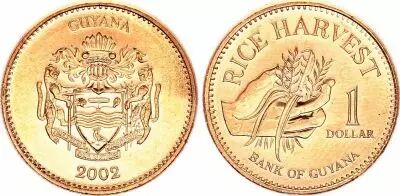 Guayana 1 Dollar - Rice Harvest - 2002