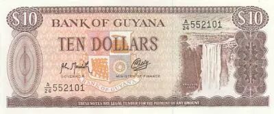 Guayana 20 dollars - Kaieteur falls - Bauxite mining - Serial A.26 - 1996 - P.23.F