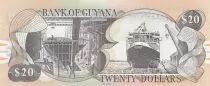 Guayana 20 dollars - Kaieteur falls - Ship building - Serial C.96 - ND - P.30G