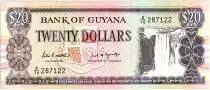 Guayana 20 Dollars, Kaieteur Falls, Shipbuilding and ferry - 1989