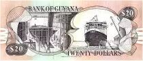 Guayana 20 Dollars, Kaieteur Falls, Shipbuilding and ferry - 1989
